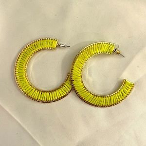Neon yellow & gold hoops